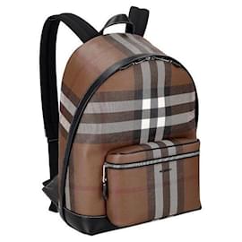 Sac à dos en cuir à motif carreaux - Burberry