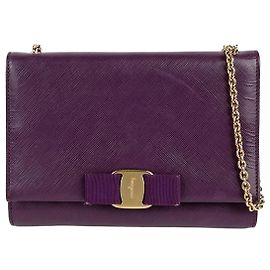 Salvatore Ferragamo Borsa a tracolla e crossbody Genie in pelle Saffiano viola