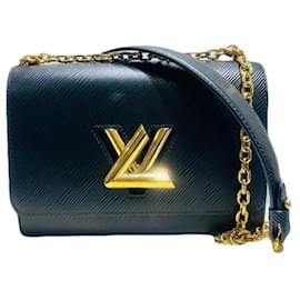 Louis Vuitton Borsa a tracolla e crossbody in pelle Epi nera con chiusura twist e catena dorata MM