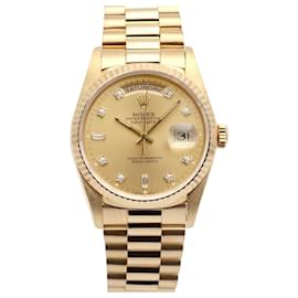 Relógio Day-Date de ouro para homem, relógio de ouro original com diamantes vintage - Rolex