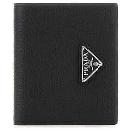 Prada Leather Triangle Compact Wallet