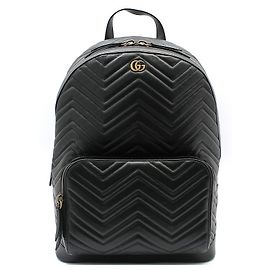 Gucci Zaino Black Matelassé Chevron GG Marmont