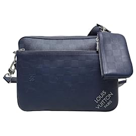 Louis Vuitton Borsa a tracolla Damier Trio in zaffiro blu