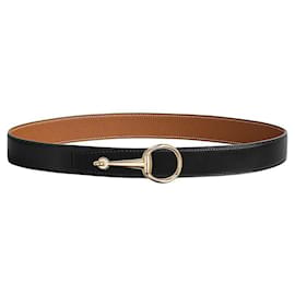 Hermès Men's Reversible Leather Belt with Metal Buckle
