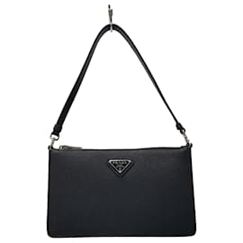 Mini borsa a tracolla in Saffiano nero - Prada