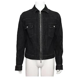 Oblique Schwarzes Denim-Hemd Herrenjacke - Dior