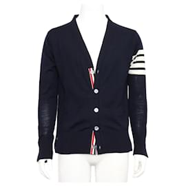 Navy Cardigan aus Merinowolle - Thom Browne