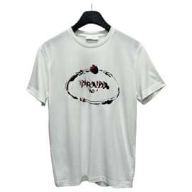 T-Shirt mit besticktem Logo - Prada