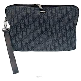 Oblique Jacquard Silber Clutch Pouch - Dior
