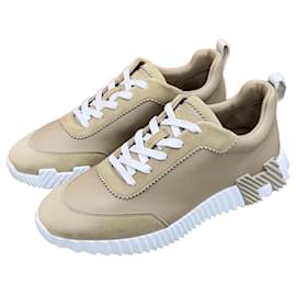 Bouncing Sneaker aus beige Leder - Hermès