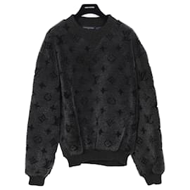 Graues Shearling-Crewneck-T-Shirt mit Monogramm Größe XXL - Louis Vuitton