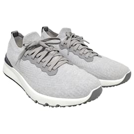 Sneakers Runner in maglia di cotone grigio - Brunello Cucinelli