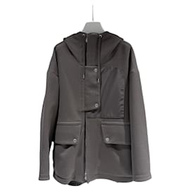Nylon-Jacke mit Kapuze und Reißverschluss Khaki Brown - Hermès