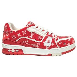 Louis Vuitton Sneakers Red Monogram Velvet Trainer