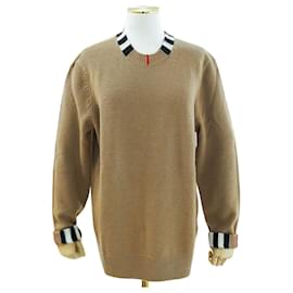 Burberry Cashmere-Strickjacke mit langen Ärmeln ARCHIVE BEIGE
