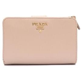 Prada Saffiano Leder-Brieftasche mit goldenem Logo