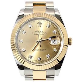 Rolex Relógio Datejust Champagne Diamond Combo