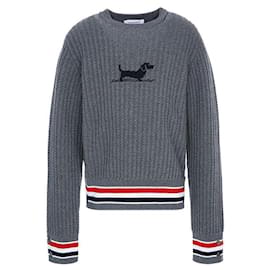 Merinowolle-Strick mit drei Streifen - Thom Browne
