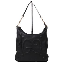 Gucci Borsa a Spalla Black GG Big Logo Chain