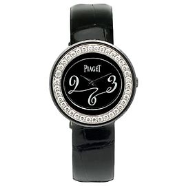 Piaget Possession Uhr aus Weißgold mit schwarzer Beschichtung, Original Diamant Damenarmbanduhr, Box mit Zertifikat