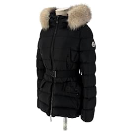 Giacca corta imbottita da donna Moncler Clion con pelliccia di volpe