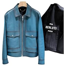 Patina Kalbslederjacke in Blau - Berluti