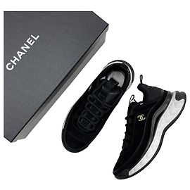 Chanel Sneaker in fibre miste da donna in scamosciato nero