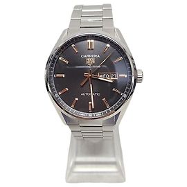 Tag Heuer Orologio Carrera Date in acciaio nero e oro rosa