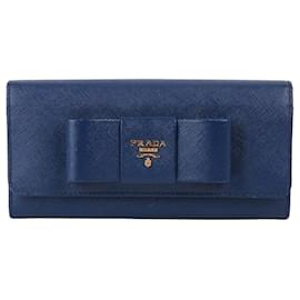 Portafoglio lungo Saffiano Blue Ribbon - Prada