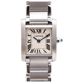 Cartier Tank Française SM Small Armbanduhr aus Stahl