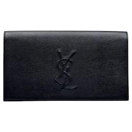 Saint Laurent Clutch Belle Du Jour Monogram in pelle nera