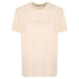 Camiseta de algodón con bordado de logotipo en tono sobre tono - Moncler