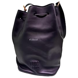 Borsa a secchiello in pelle nera - Miu Miu