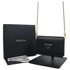 Portacarte Saffiano con catena - Prada