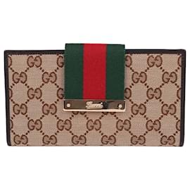 Lange Brieftasche mit Klappe GG Canvas Three Stripes - Gucci