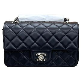 Chanel Classic New Mini Lambskin Black Champagne Gold