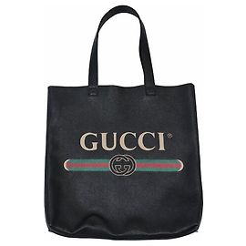 Gucci Sac shopper de couro com estampa de logotipo Web