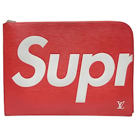 Louis Vuitton Clutch EPI Supreme Red Logo
