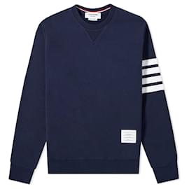 Thom Browne Sweatshirt mit strukturierten Streifen und Rundhalsausschnitt