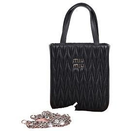 Miu Miu Borsa a tracolla trapuntata con catena di cristalli