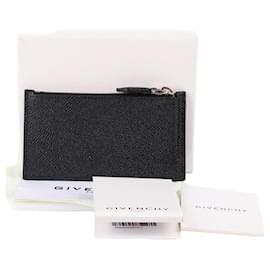 Tarjetero con cremallera en cuero negro - Givenchy