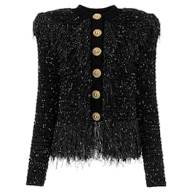 Revidierter Strickcardigan für Damen schwarz - Balmain