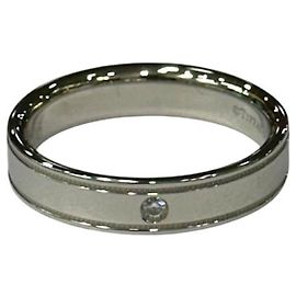 Tiffany & Co Anello in oro bianco con doppio milgrain e diamanti