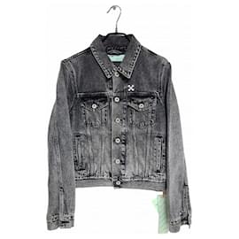 Giacca di jeans bianca con logo da donna - Off White