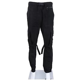 Pantaloni cargo con cintura a fibbia e cinghia - Off White