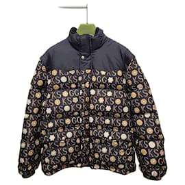 Giacca puffer Black Scott con stampa nera - Gucci