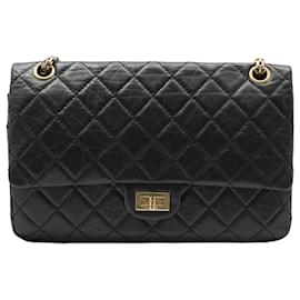 Chanel Borsa a tracolla con catena dorata vintage nera media