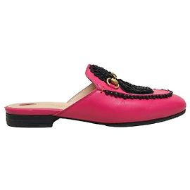 Gucci Pantofole Princetown ricamate e decorate Rosa