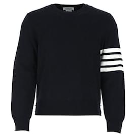 Thom Browne Diagonale Milano-Stich Strick navy
