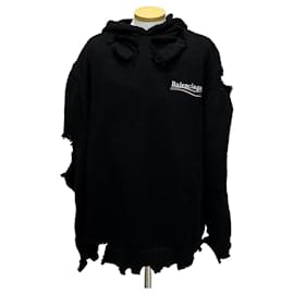Distressed Strick-Hoodie Political Campaign (Größe - Balenciaga